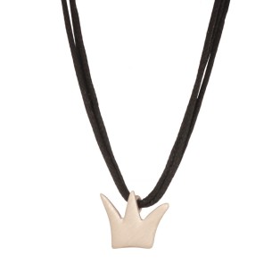 Κολιέ κορδόνια ασημένια Κορώνα