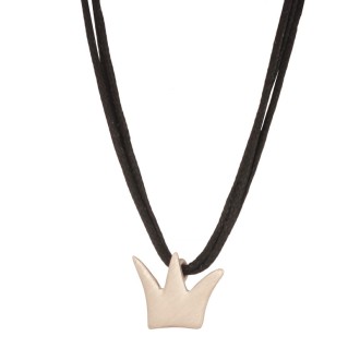 Κολιέ κορδόνια ασημένια Κορώνα