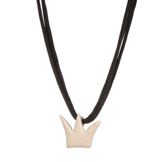 Κολιέ κορδόνια ασημένια Κορώνα