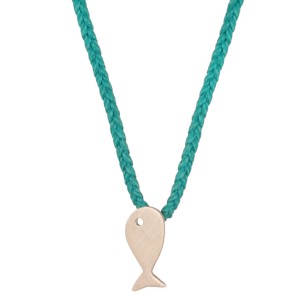 Κολιέ κορδόνι ασημένιο Ψάρι