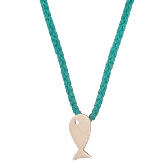 Κολιέ κορδόνι ασημένιο Ψάρι