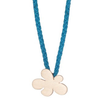 Κολιέ κορδόνι ασημένιο Λουλούδι