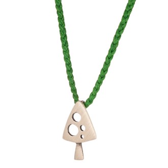 Κολιέ κορδόνι ασημένιο Μανιτάρι