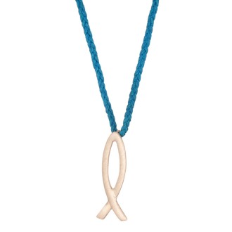 Κολιέ κορδόνι ασημένιο Ψάρι