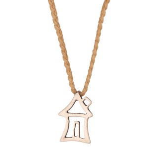 Κολιέ κορδόνι ασημένιο Σπίτι