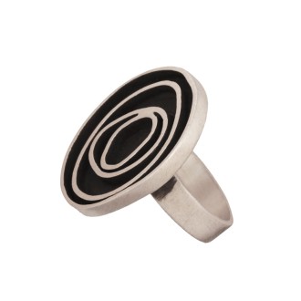 Ασημένιο επιπλατινωμένο δαχτυλίδι Κύκλοι