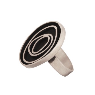 Ασημένιο επιπλατινωμένο δαχτυλίδι Κύκλοι