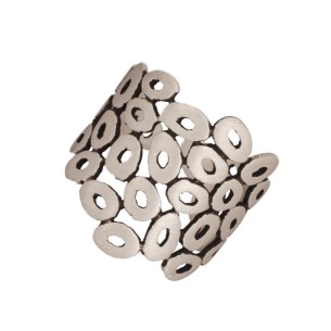 Ασημένιο επιπλατινωμένο δαχτυλίδι Βέρα Κύκλοι