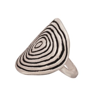 Ασημένιο επιπλατινωμένο δαχτυλίδι Λαβύρινθος