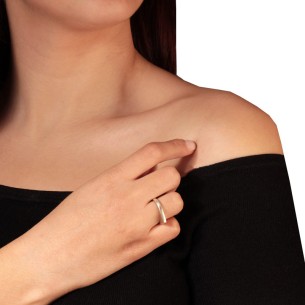 Ασημένιο επιπλατινωμένο δαχτυλίδι Βέρα Γωνία