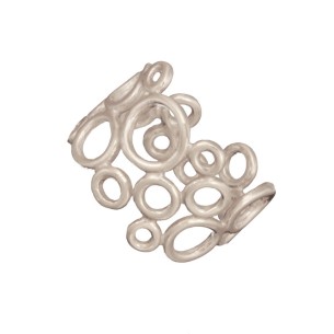 Ασημένιο επιπλατινωμένο δαχτυλίδι Βέρα Κύκλοι