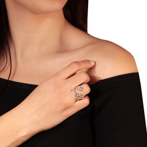 Ασημένιο επιπλατινωμένο δαχτυλίδι Βέρα Κύκλοι