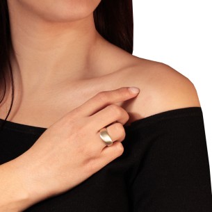 Ασημένιο επιπλατινωμένο δαχτυλίδι Βέρα