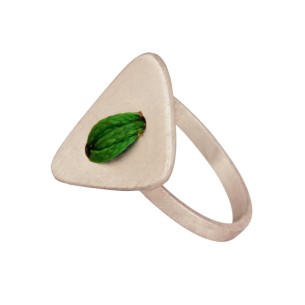 Ασημένιο επιπλατινωμένο δαχτυλίδι Κουμπί