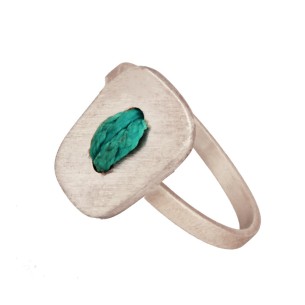 Ασημένιο επιπλατινωμένο δαχτυλίδι Κουμπί