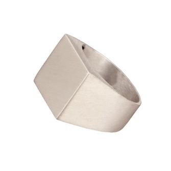 Ασημένιο επιπλατινωμένο δαχτυλίδι Τετράγωνο