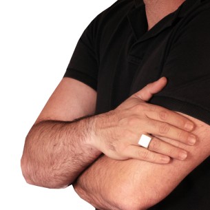 Ασημένιο επιπλατινωμένο δαχτυλίδι Τετράγωνο