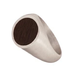 Ασημένιο επιπλατινωμένο δαχτυλίδι Έβενος