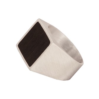 Ασημένιο επιπλατινωμένο δαχτυλίδι Έβενος