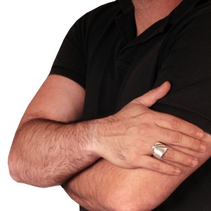 Ασημένιο επιπλατινωμένο δαχτυλίδι Σχήματα