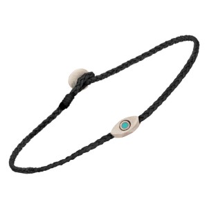 Βραχιόλι κορδόνι ασημένιο Μάτι