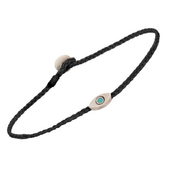 Βραχιόλι κορδόνι ασημένιο Μάτι