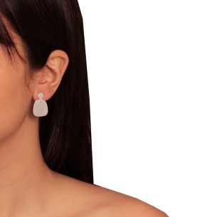 Ασημένια επιπλατινωμένα σκουλαρίκια Σχήματα