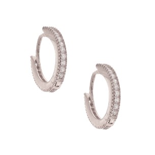 Ασημένια επιπλατινωμένα σκουλαρίκια Κρίκοι 14.00mm