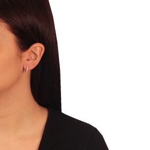 Ασημένια επιπλατινωμένα σκουλαρίκια Κρίκοι 14.00mm