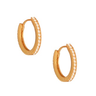 Ασημένια επίχρυσα σκουλαρίκια Κρίκοι 14.00mm