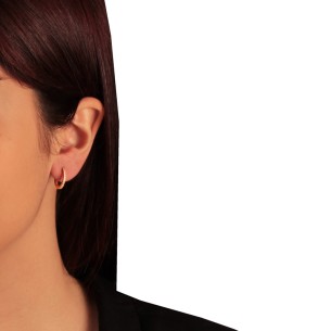 Ασημένια επίχρυσα σκουλαρίκια Κρίκοι 14.00mm