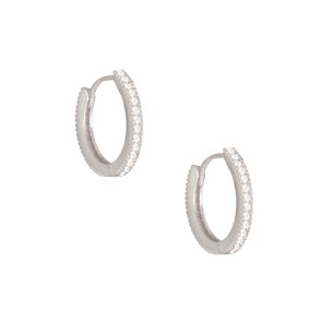 Ασημένια επιπλατινωμένα σκουλαρίκια Κρίκοι 15.00mm