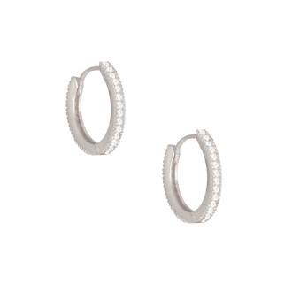 Ασημένια επιπλατινωμένα σκουλαρίκια Κρίκοι 15.00mm