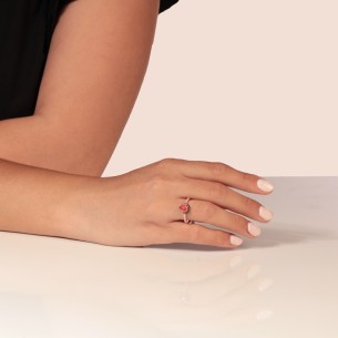 Γυναικείο ρόζ χρυσό 14k δαχτυλίδι Καρδιά