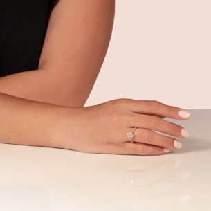 Γυναικείο ρόζ χρυσό 14k δαχτυλίδι Μονόπετρο