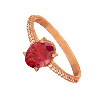 Γυναικείο χρυσό 14k δαχτυλίδι οβάλ Μονόπετρο