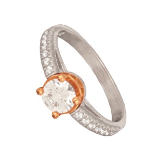 Γυναικείο λευκόχρυσο 14k δαχτυλίδι Μονόπετρο