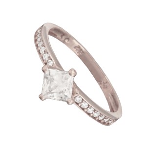 Γυναικείο λευκόχρυσο 14k δαχτυλίδι Μονόπετρο