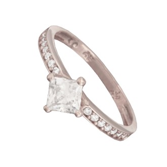 Γυναικείο λευκόχρυσο 14k δαχτυλίδι Μονόπετρο