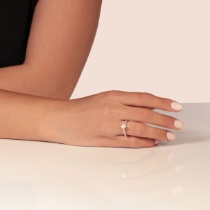 Γυναικείο λευκόχρυσο 14k δαχτυλίδι Μονόπετρο