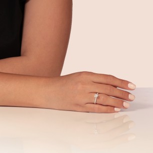 Γυναικείο λευκόχρυσο 14k δαχτυλίδι Μονόπετρο