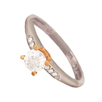 Γυναικείο λευκόχρυσο 14k δαχτυλίδι Μονόπετρο