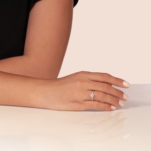 Γυναικείο λευκόχρυσο 14k δαχτυλίδι Μονόπετρο