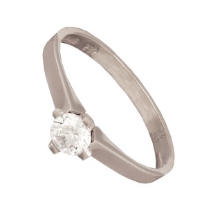 Γυναικείο λευκόχρυσο 14k δαχτυλίδι Μονόπετρο
