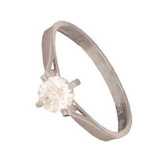 Λευκόχρυσο 14k δαχτυλίδι Μονόπετρο Κορώνα