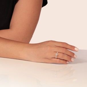 Λευκόχρυσο 14k δαχτυλίδι Μονόπετρο Κορώνα