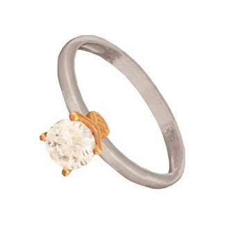 Γυναικείο λευκόχρυσο 14k δαχτυλίδι Μονόπετρο