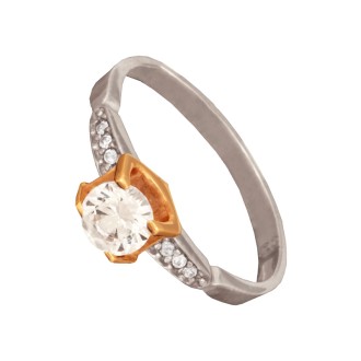 Γυναικείο λευκόχρυσο 14k δαχτυλίδι Μονόπετρο