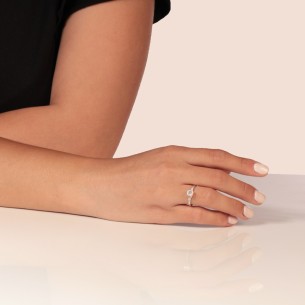 Γυναικείο λευκόχρυσο 14k δαχτυλίδι Μονόπετρο