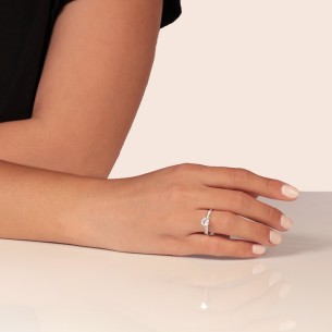Γυναικείο λευκόχρυσο 14k δαχτυλίδι Μονόπετρο